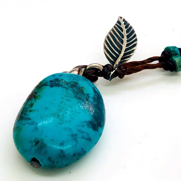 Vintage Natural Turquoise Pendant Necklace - Picture 12 of 14